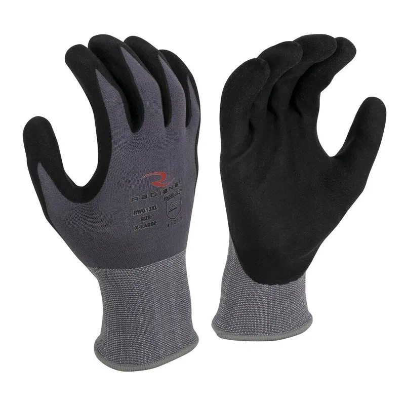Radians Rwg13Xl 15-Gauge Foam-Nitrile Gripper Gloves – Gray Nylon/Spandex Blend, Xl 1