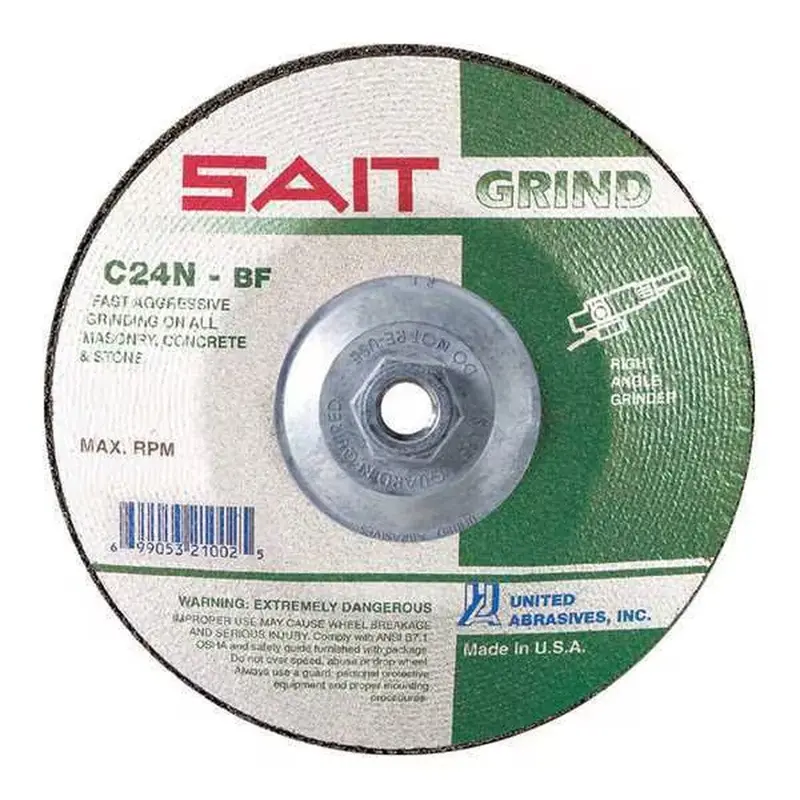 Sait 20171 5" X 1/4" X 5/8"-11 Type 27 Grinding Wheel – Silicon Carbide, Masonry/Concrete Use, 10-Pack 1