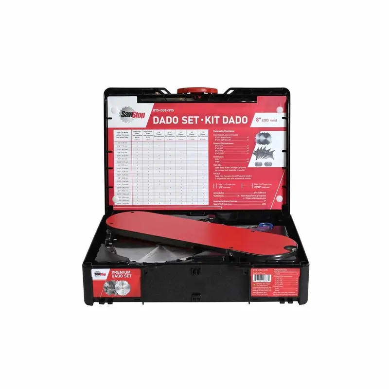 Sawstop Bts-Ds8-Sys – 8" Premium Dado Set With Systainer Case And Full Accessories 1