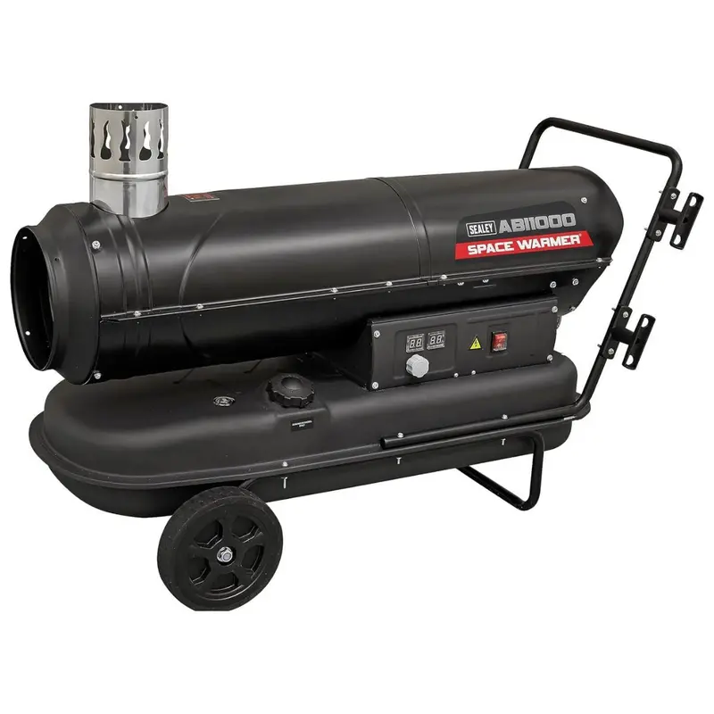Sealey Abi1000 Indirect Oil-Fired Space Heater – Kerosene/Diesel Powered, Wheeled 230V Unit 1