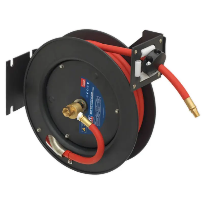 Sealey Sa84 Retractable Metal Air Hose Reel With Wall-Mount Design 1