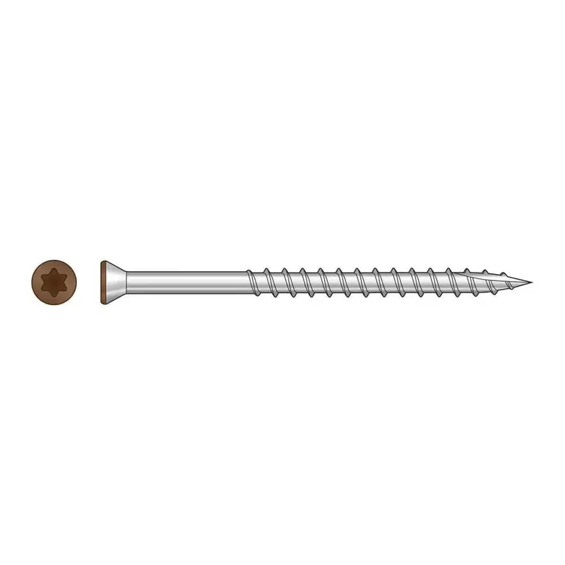 Simpson Strong-Tie #7 X 2-1/4" Red Trim-Head Stainless Steel Screw – 6-Lobe T-15 Drive, Type 305 (350-Pack) 1