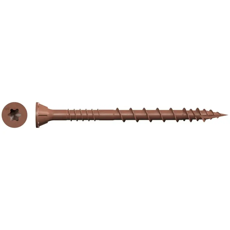 Simpson Strong-Tie Dsvr212Mb #10 X 2-1/2" Deck-Drive Dsv Stainless Steel Wood Screw – T-25 Flat Head With Quik Guard Red Coating, 1750-Pack 1