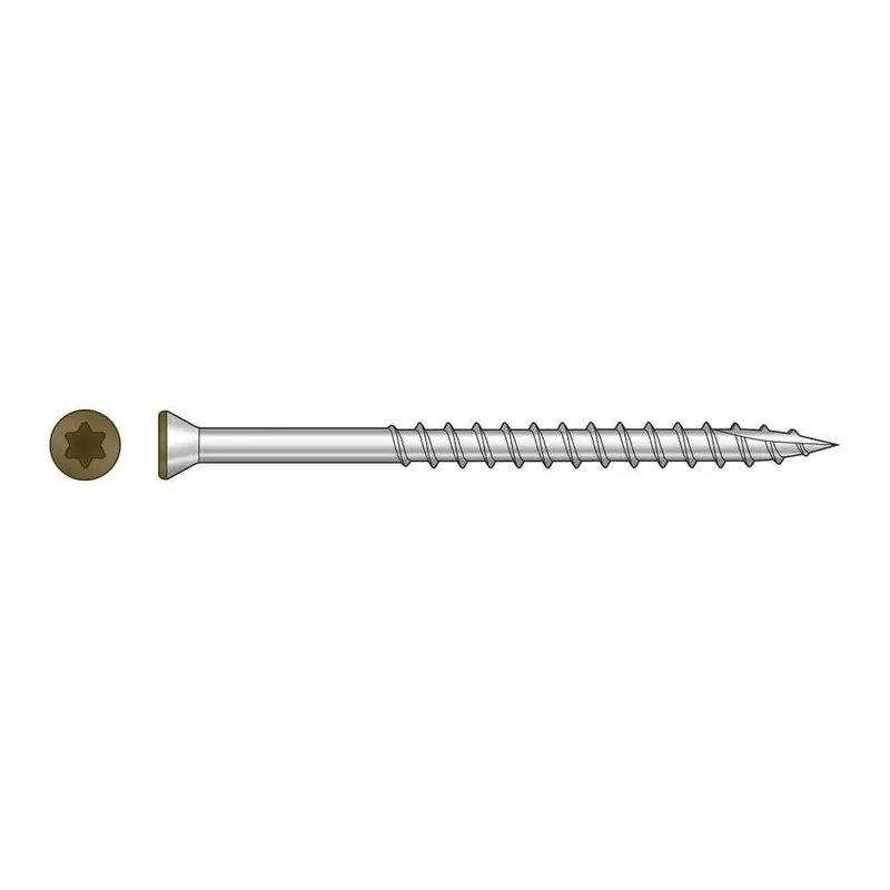 Simpson Strong-Tie S07225Ftbbr01 #7 X 2-1/4" Trim-Head Wood Screw – T15 6-Lobe Drive, Type 305, Brown Finish (1750-Pack) 1