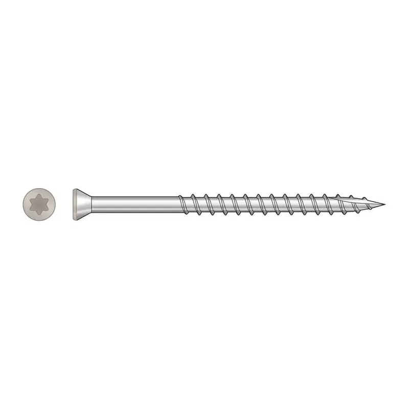 Simpson Strong-Tie T07225Ftpgr01 Trim-Head Screw: #7 × 2-1/4", T15 6-Lobe Drive, Type 316 Stainless Steel, Gray Finish (350-Pack) 1