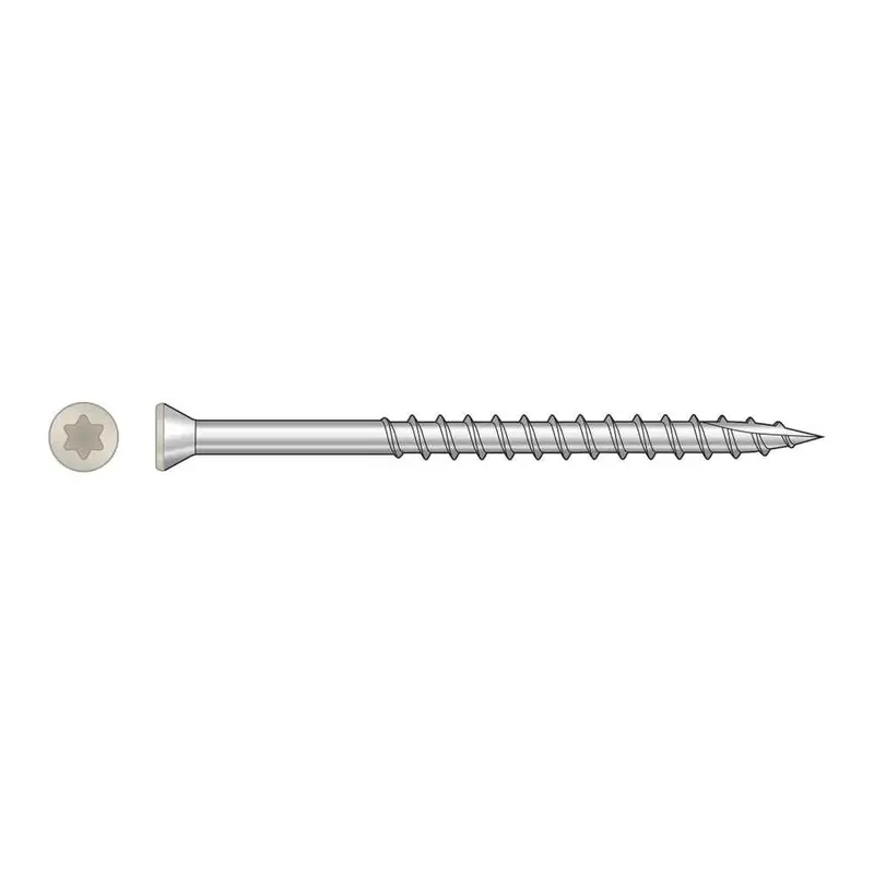 Simpson Strong-Tie T07225Ftpgr03 #7 X 2-1/4" Trim-Head Stainless Steel Screw – Gray 03 Finish, Type 316, 6-Lobe Drive (350-Pack) 1