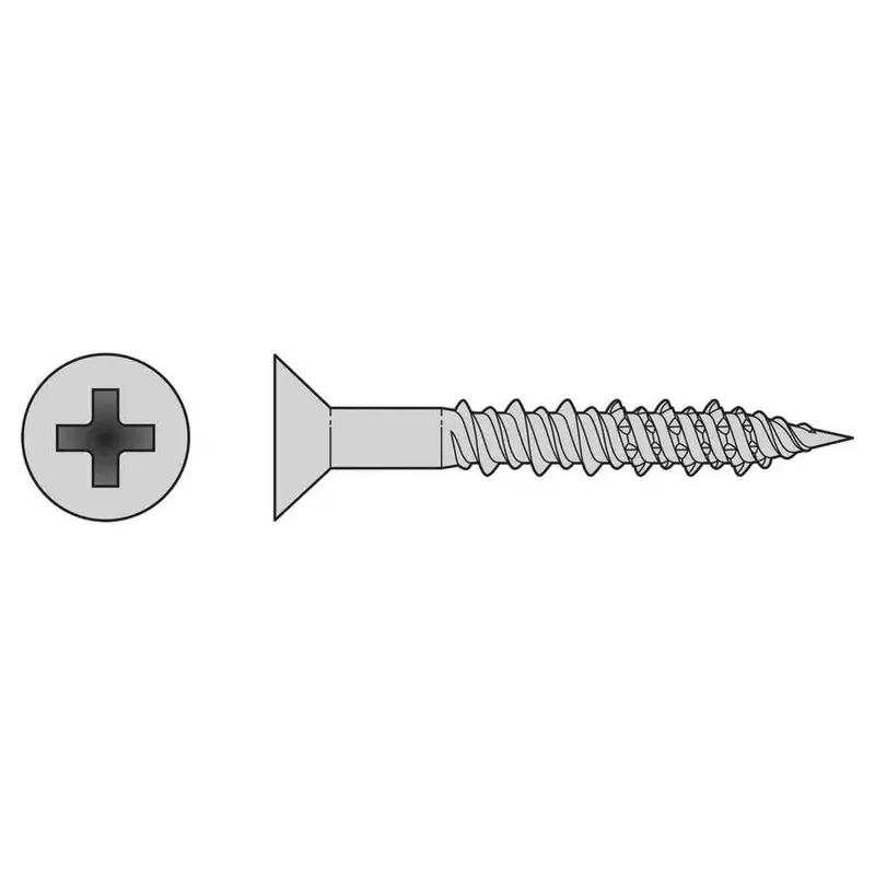 Simpson Strong-Tie T08J100Fxm Marine-Grade Flat Head Screw – #8 X 1", #2 Phillips Drive, Type 304 Stainless, 1000-Pack 1