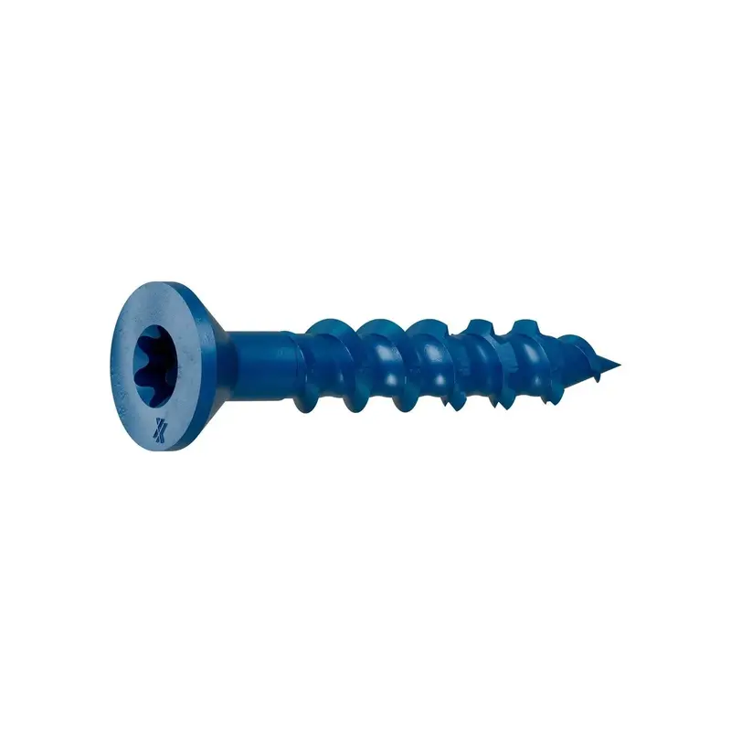 Simpson Strong-Tie Tnt18114Tfc75 3/16" X 1-1/4" T25 Blue Flat-Head Concrete & Masonry Screw – Titen Turbo, 75-Pack 1