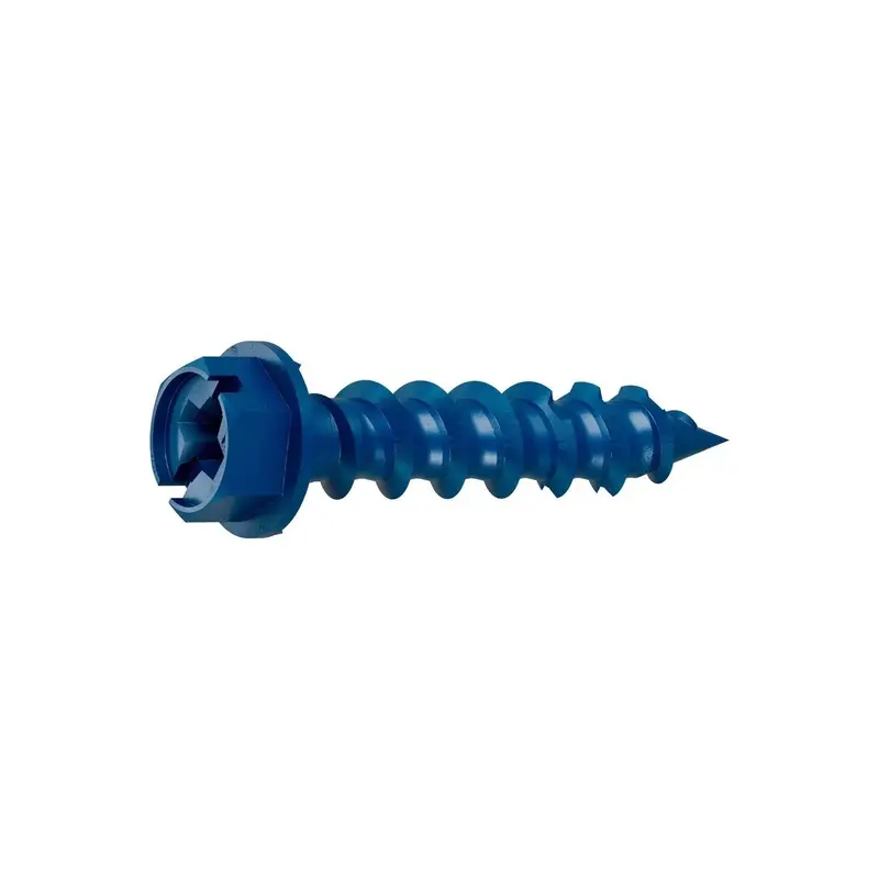 Simpson Strong-Tie Tnt25114Hc75 1/4" X 1-1/4" Blue Hex-Head Concrete & Masonry Screw – Titen Turbo, 75-Pack 1