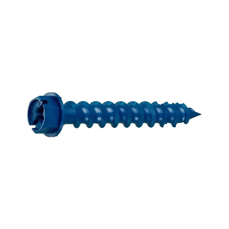 Simpson Strong-Tie Tnt25134H 1/4" X 1-3/4" Blue-Coated Titen Turbo Hex-Head Concrete & Masonry Screw (100-Pack) 1