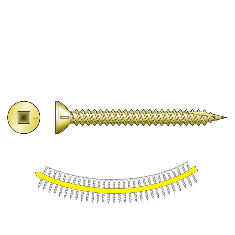 Simpson Strong-Tie Wsf1Lrvs #8 X 1 In. Wood-To-Cfs/Aluminum Screw – Yellow Zinc Coated, 2500-Pack 1