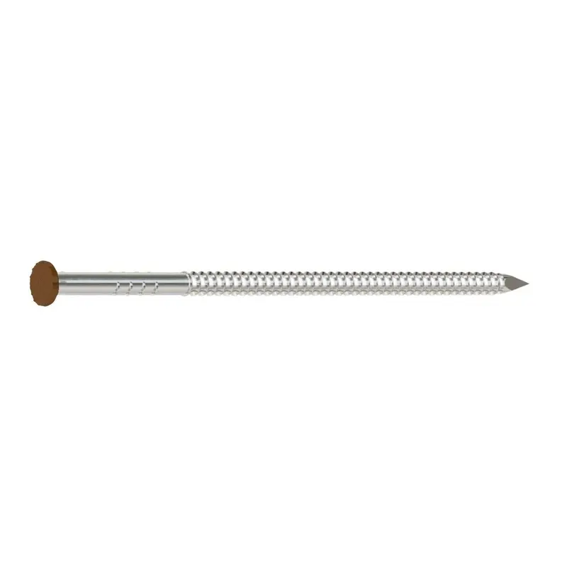 Stainless Steel Painted Siding Nail – 2-1/2", 14-Gauge, Redwood-Tone Finish, 5 Lb 1
