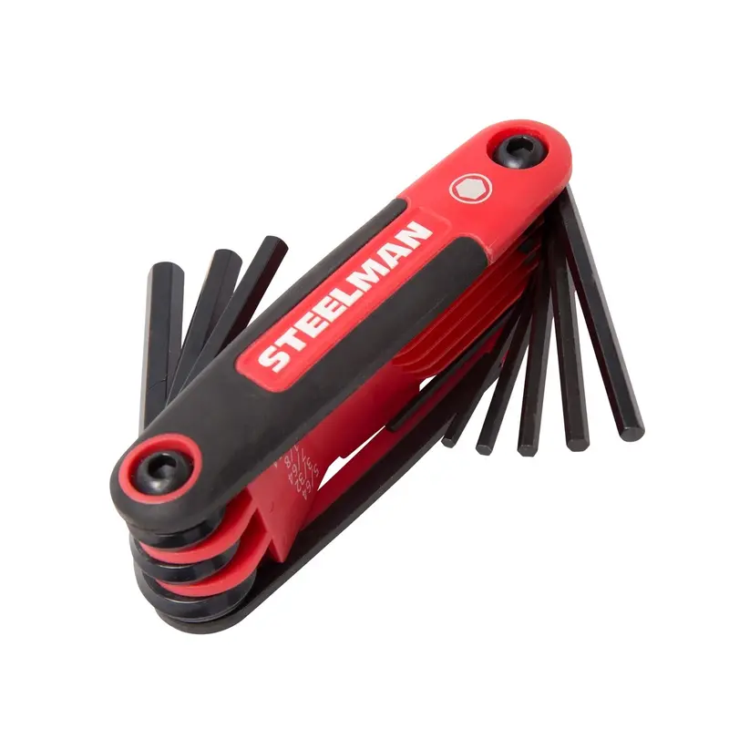 Steelman Pro 41929 Expanded Folding Hex Key Set – 9-Piece Sae/Metric/Torx With Ergonomic Grip 1