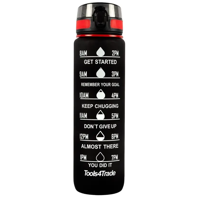 Tools4Trade 1-Litre Black Stainless Steel Water Bottle – Durable & Leakproof 1