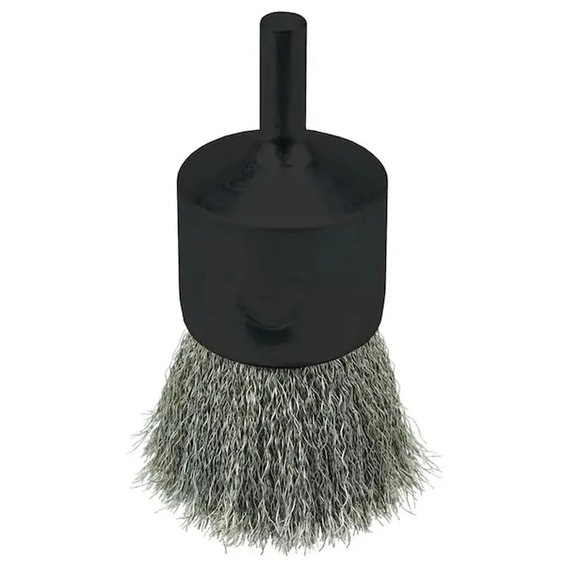 Weiler 1-Inch Crimped Wire End Brush – 0.006" Stainless Steel Filaments 1