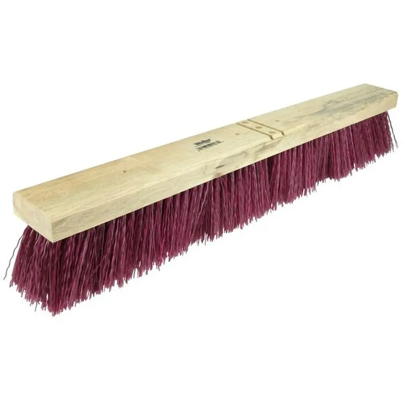 Weiler 24" Garage Broom – Maroon Polypropylene Bristles, Includes Reinforced Brace 1