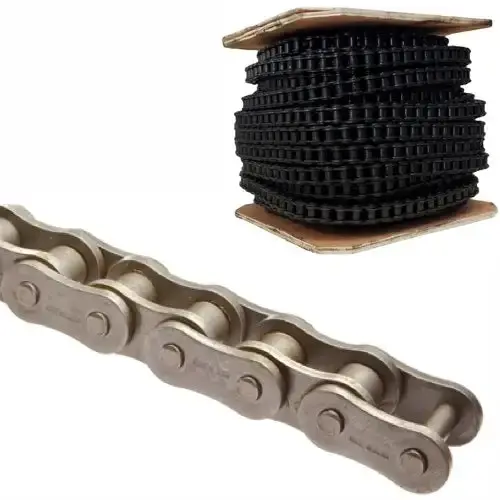 Premier Series #50 Roller Chain – 50-Foot Reel, High-Strength Alloy 1